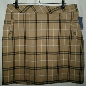 Laura Scott Plaid A-Line Skirt